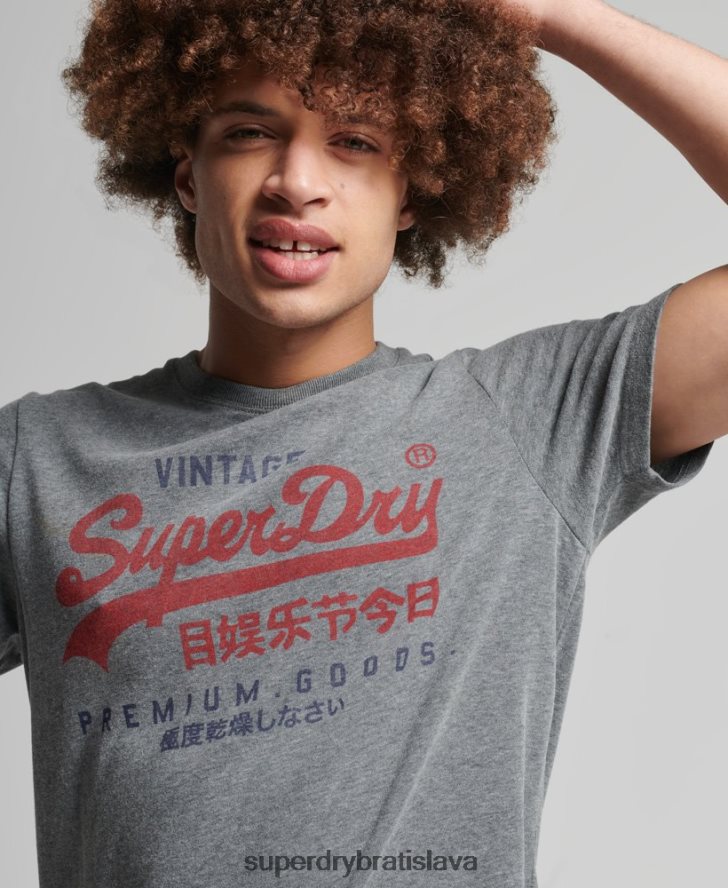 Superdry muži klasické tričko s grafickým logom 6B4ZTR4828 oblečenie sivá