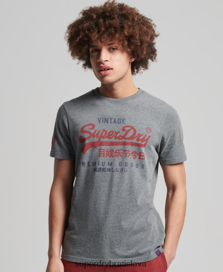 Superdry muži klasické tričko s grafickým logom 6B4ZTR4828 oblečenie sivá