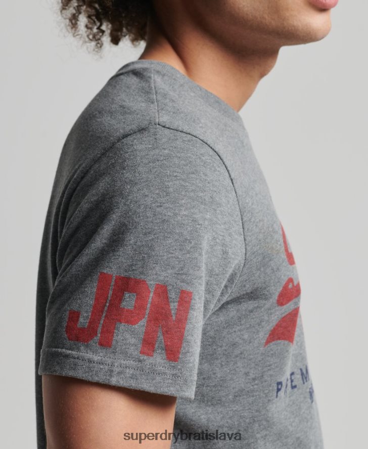 Superdry muži klasické tričko s grafickým logom 6B4ZTR4828 oblečenie sivá