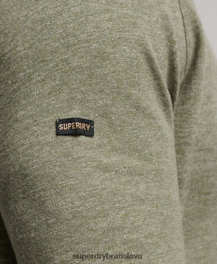 Superdry muži klzký džersejový top s dlhým rukávom 6B4ZTR1541 oblečenie kaki