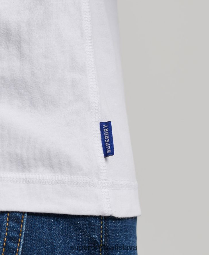 Superdry muži organická bavlna vintage logo vyšívané henley top 6B4ZTR1460 oblečenie biely