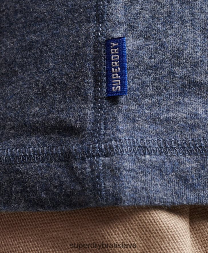 Superdry muži organická bavlna vintage logo vyšívané henley top 6B4ZTR1525 oblečenie námorníctvo