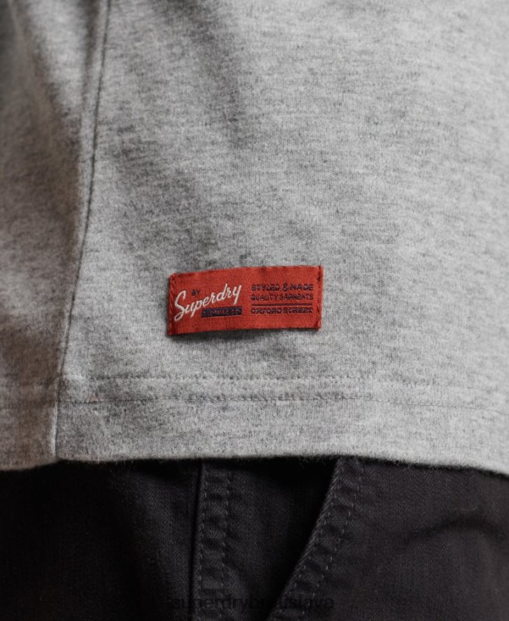 Superdry muži organická bavlna vintage logo vyšívané henley top 6B4ZTR1543 oblečenie sivá