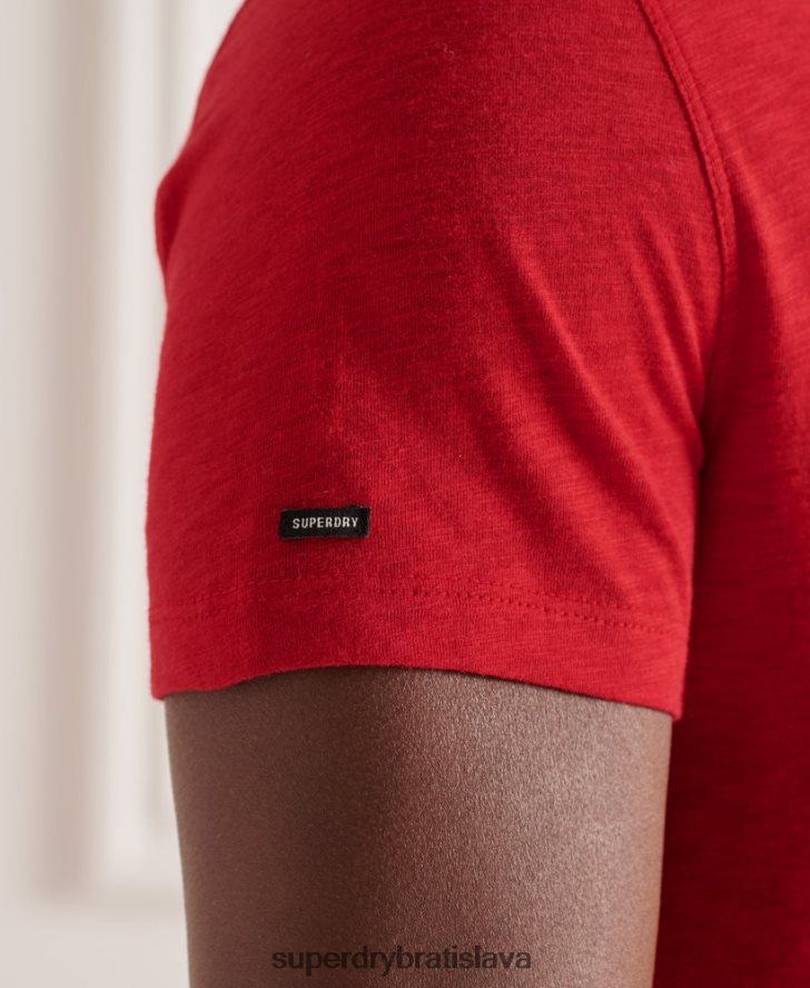 Superdry muži organické bavlnené tričko s výstrihom do V 6B4ZTR4834 oblečenie červená