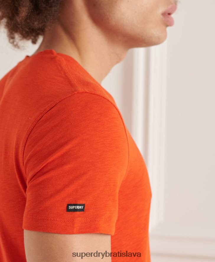 Superdry muži organické bavlnené tričko s výstrihom do V 6B4ZTR4837 oblečenie oranžová