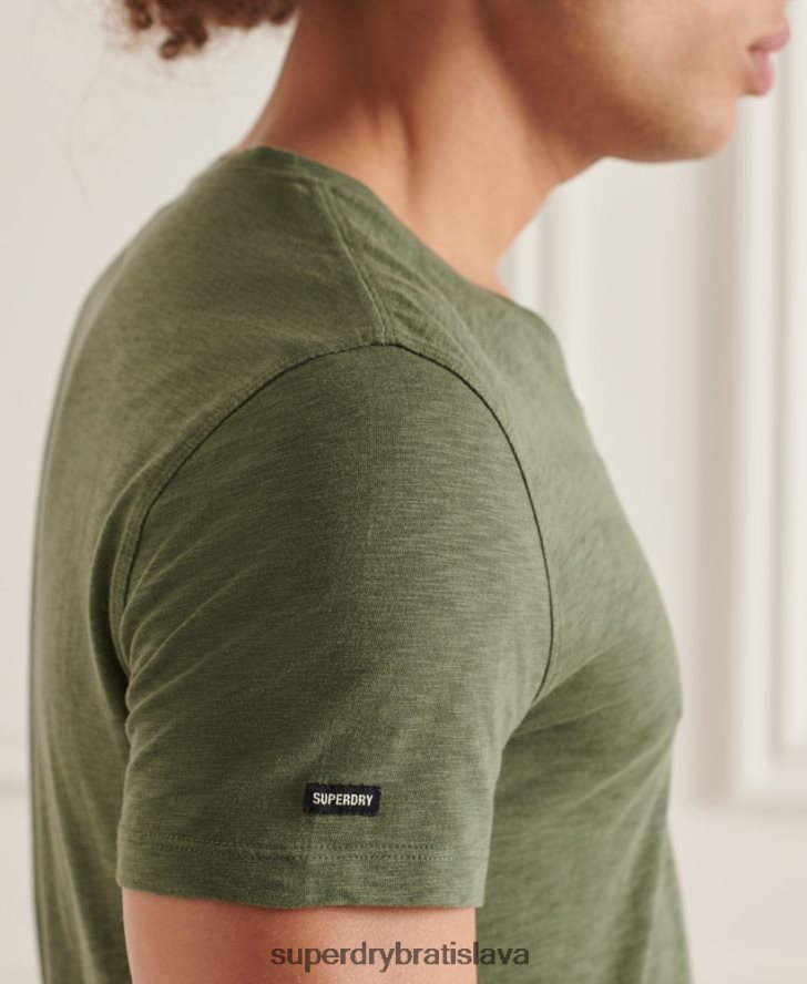 Superdry muži organické bavlnené tričko s výstrihom do V 6B4ZTR4846 oblečenie zelená