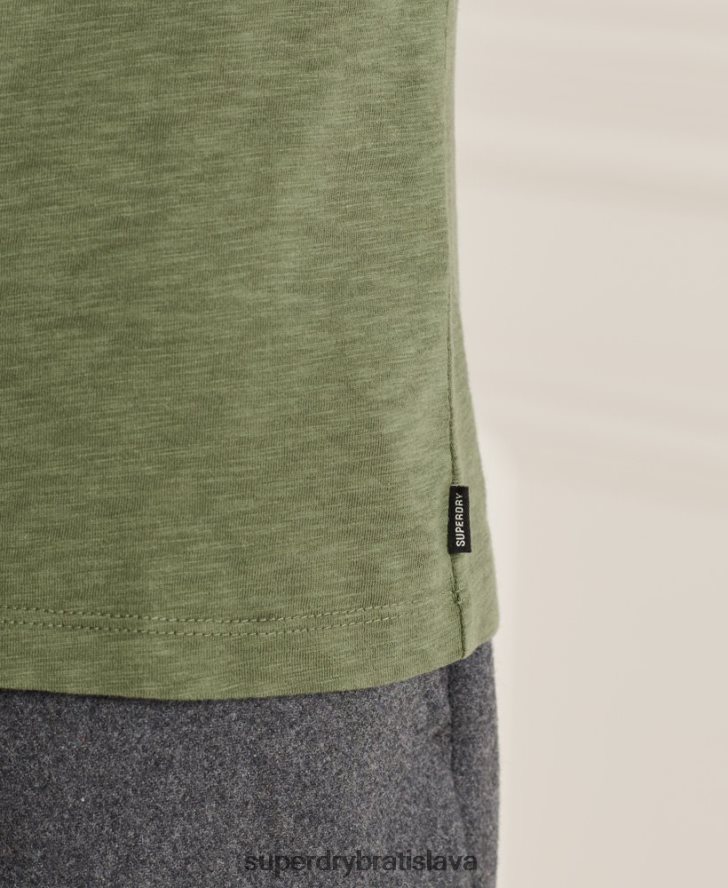 Superdry muži organické bavlnené tričko s výstrihom do V 6B4ZTR4846 oblečenie zelená