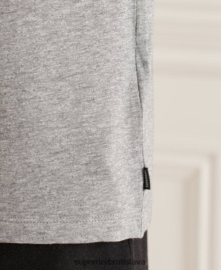 Superdry muži organické bavlnené tričko s výstrihom do V 6B4ZTR4849 oblečenie svetlo šedá