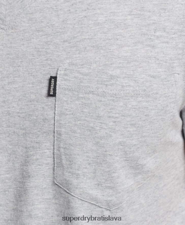 Superdry muži organické bavlnené tričko s výstrihom do V 6B4ZTR4917 oblečenie tmavošedý
