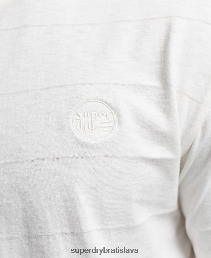 Superdry muži organické bavlnené tričko s vintage textúrou 6B4ZTR10 oblečenie biely