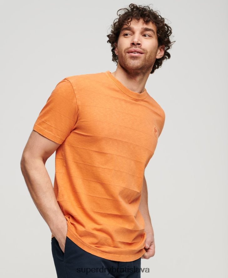 Superdry muži organické bavlnené tričko s vintage textúrou 6B4ZTR21 oblečenie oranžová