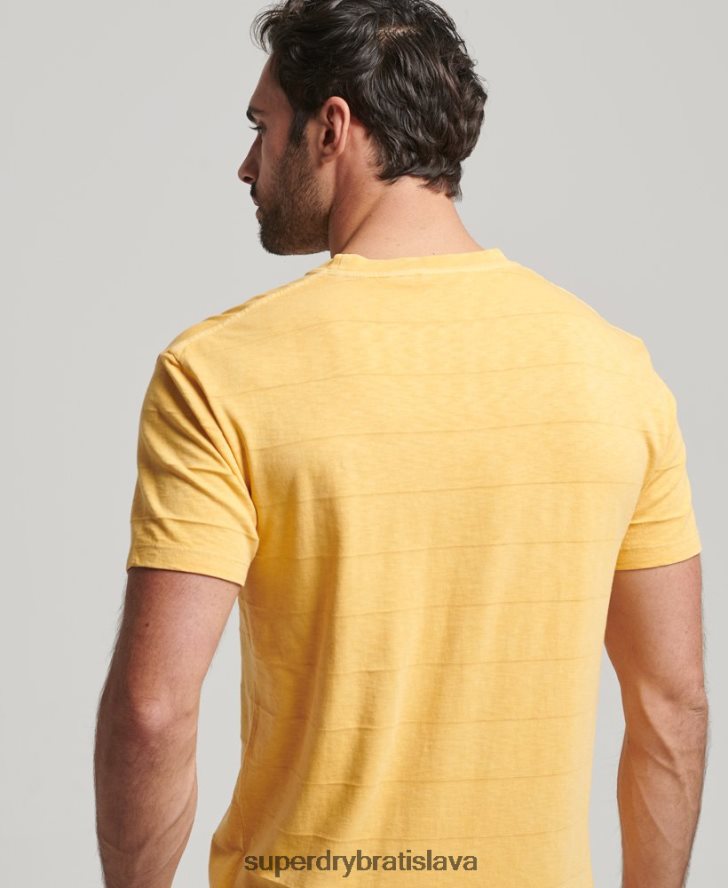 Superdry muži organické bavlnené tričko s vintage textúrou 6B4ZTR34 oblečenie žltá
