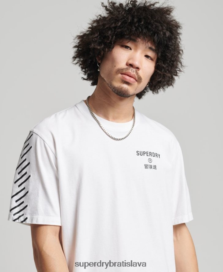 Superdry muži športové tričko code core 6B4ZTR4920 oblečenie biely