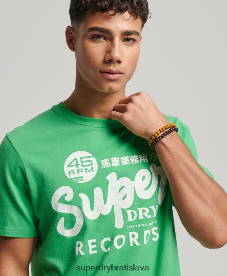 Superdry muži prepracované klasické tričko 6B4ZTR20 oblečenie zelená
