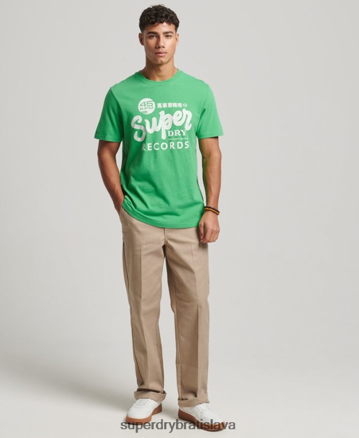 Superdry muži prepracované klasické tričko 6B4ZTR20 oblečenie zelená