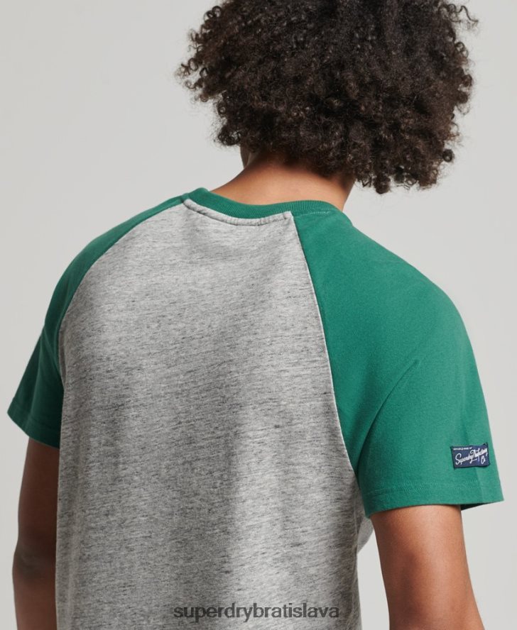 Superdry muži raglánové tričko s grafickým logom 6B4ZTR4872 oblečenie sivá