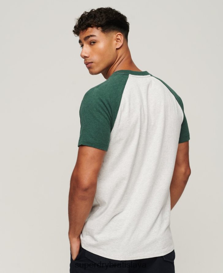 Superdry muži raglánové tričko s vintage logom obchodu 6B4ZTR51 oblečenie zelená