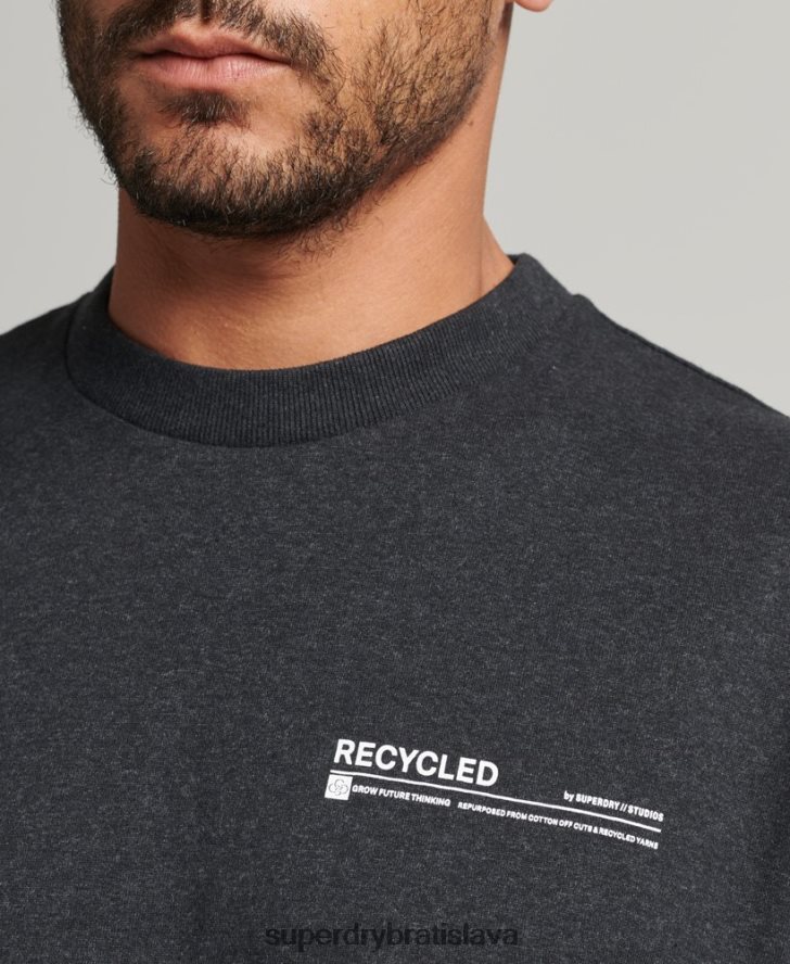 Superdry muži recyklované tričko micro top 6B4ZTR4942 oblečenie čierna