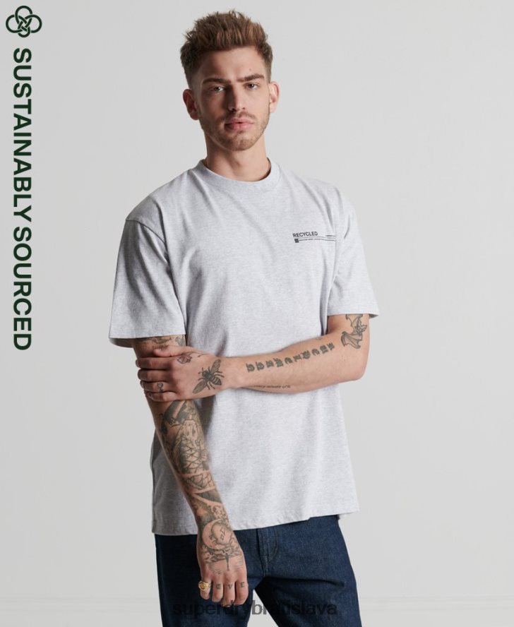 Superdry muži recyklované tričko micro top 6B4ZTR4960 oblečenie svetlo šedá