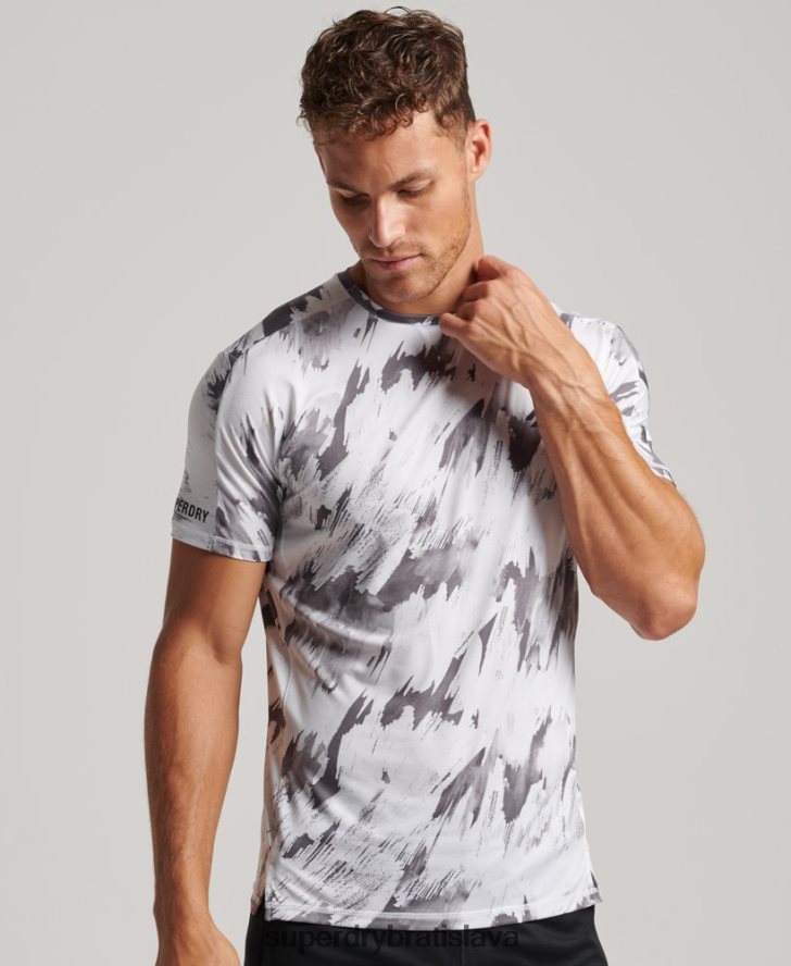 Superdry muži run tričko s krátkym rukávom 6B4ZTR5394 oblečenie sivá