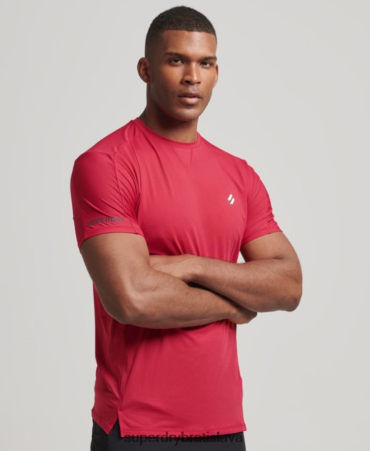 Superdry muži run tričko s krátkym rukávom 6B4ZTR5395 oblečenie červená