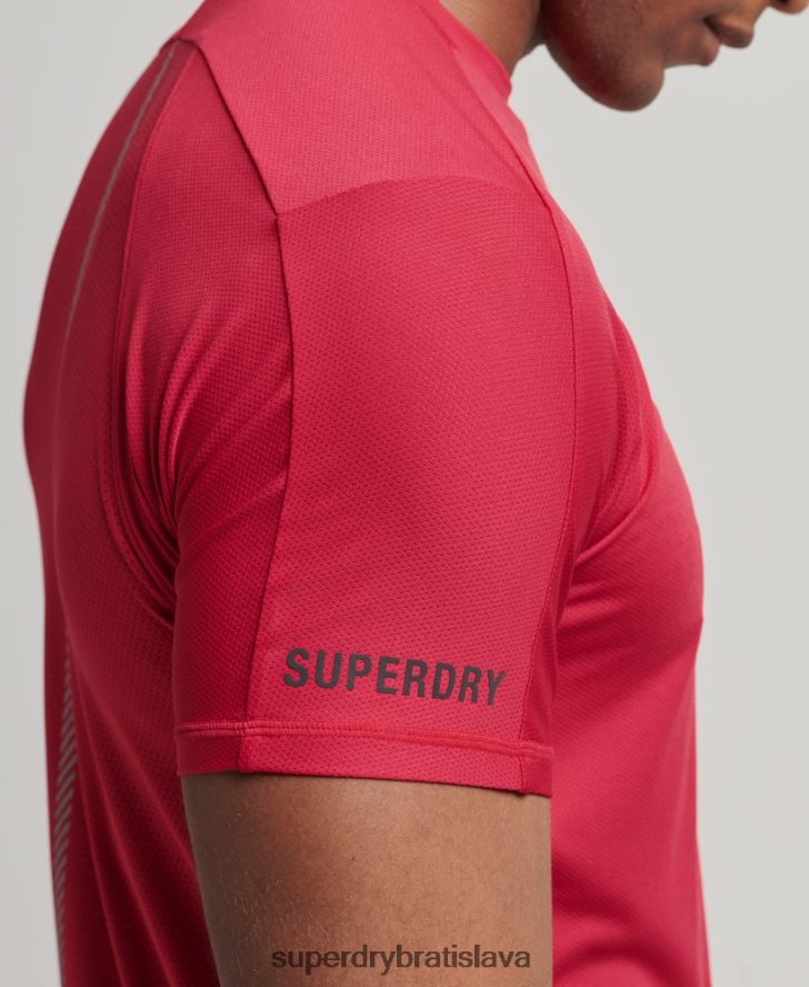 Superdry muži run tričko s krátkym rukávom 6B4ZTR5395 oblečenie červená