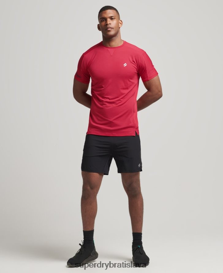 Superdry muži run tričko s krátkym rukávom 6B4ZTR5395 oblečenie červená