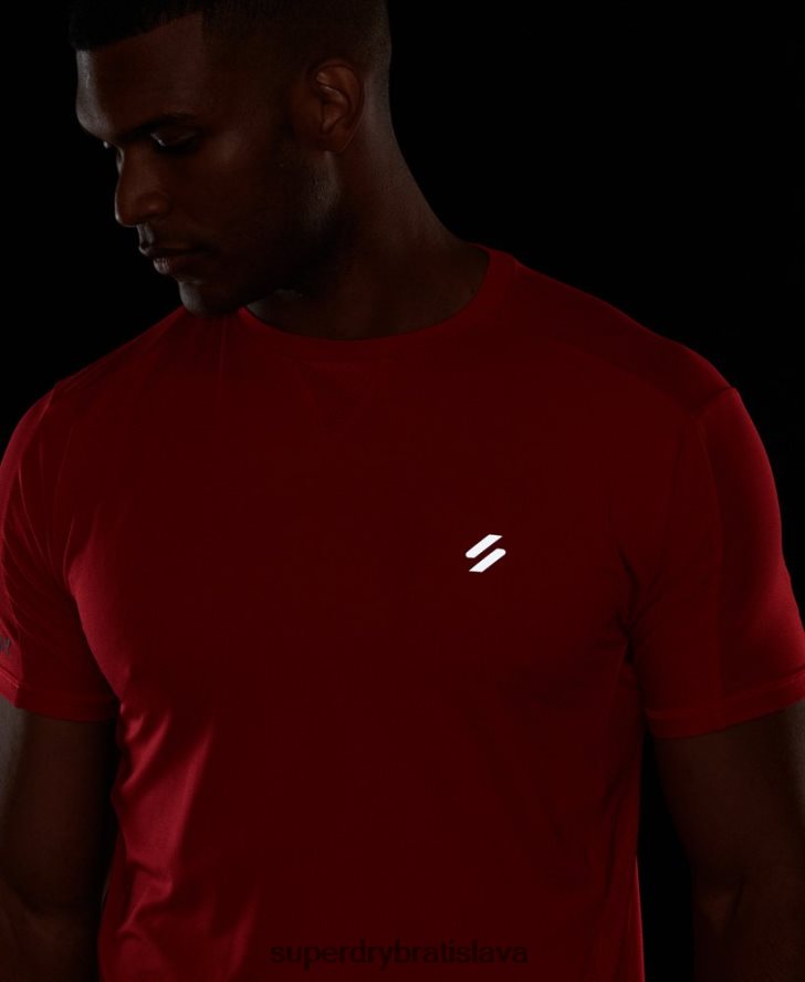 Superdry muži run tričko s krátkym rukávom 6B4ZTR5395 oblečenie červená