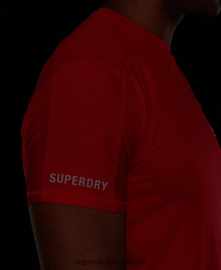 Superdry muži run tričko s krátkym rukávom 6B4ZTR5395 oblečenie červená