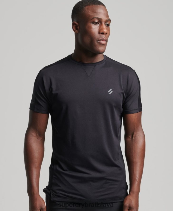 Superdry muži run tričko s krátkym rukávom 6B4ZTR5403 oblečenie čierna