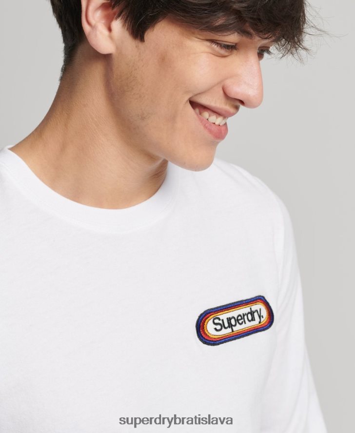 Superdry muži sezónny top s vintage core logom 6B4ZTR1530 oblečenie biely