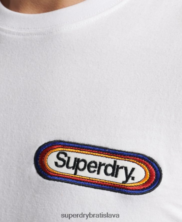 Superdry muži sezónny top s vintage core logom 6B4ZTR1530 oblečenie biely