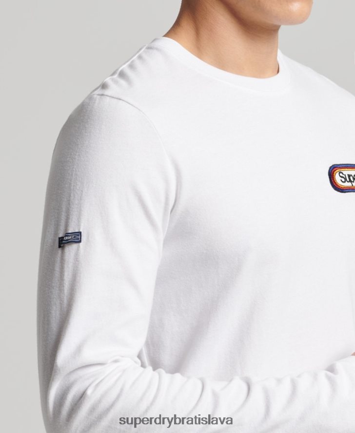 Superdry muži sezónny top s vintage core logom 6B4ZTR1530 oblečenie biely