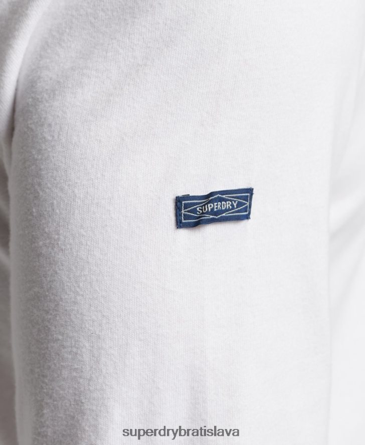 Superdry muži sezónny top s vintage core logom 6B4ZTR1530 oblečenie biely