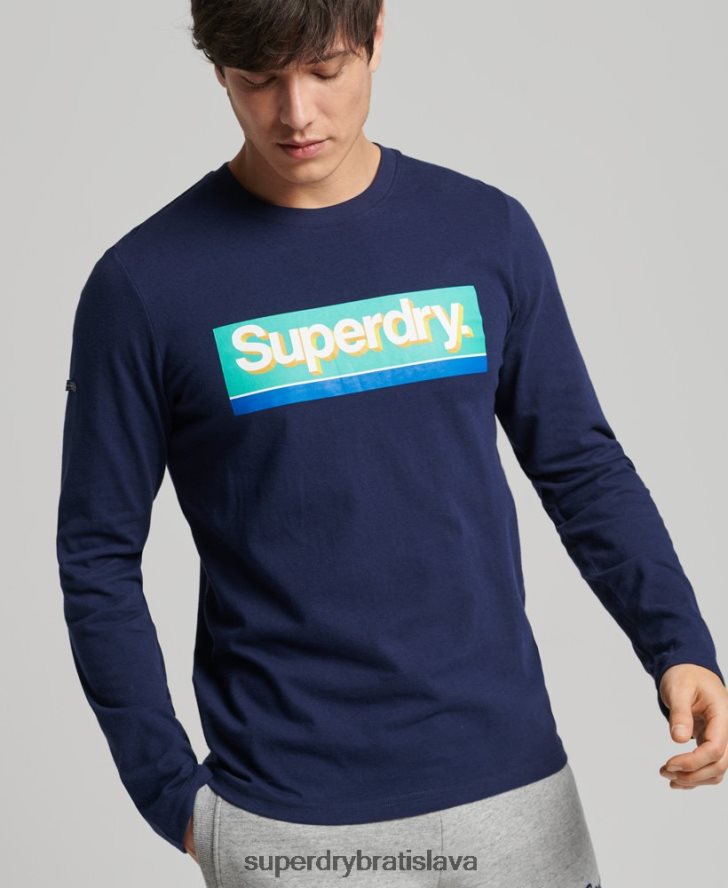 Superdry muži sezónny top s vintage core logom 6B4ZTR6423 oblečenie námorníctvo