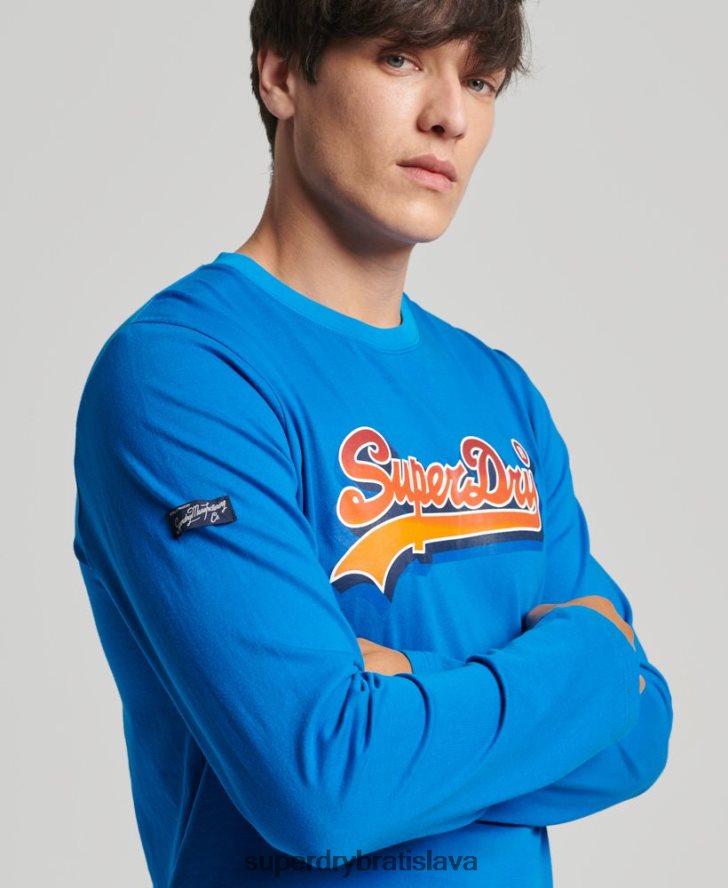 Superdry muži sezónny top s vintage logom 6B4ZTR1566 oblečenie Modrá