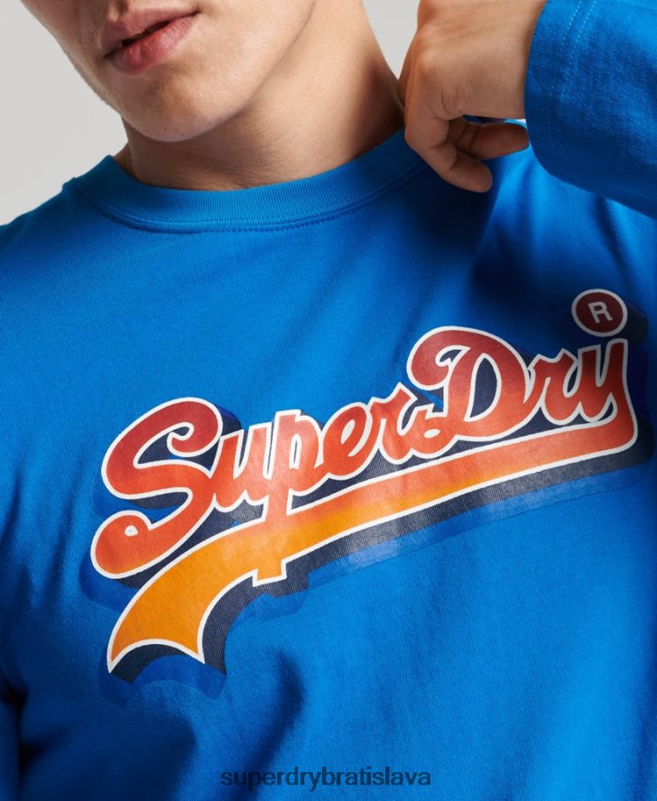 Superdry muži sezónny top s vintage logom 6B4ZTR1566 oblečenie Modrá