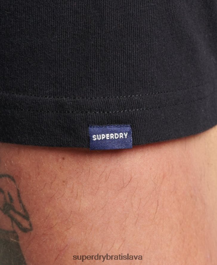 Superdry muži staré tričko s vintage logom 6B4ZTR4967 oblečenie čierna