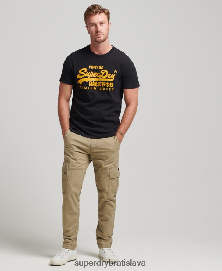 Superdry muži staré tričko s vintage logom 6B4ZTR4967 oblečenie čierna