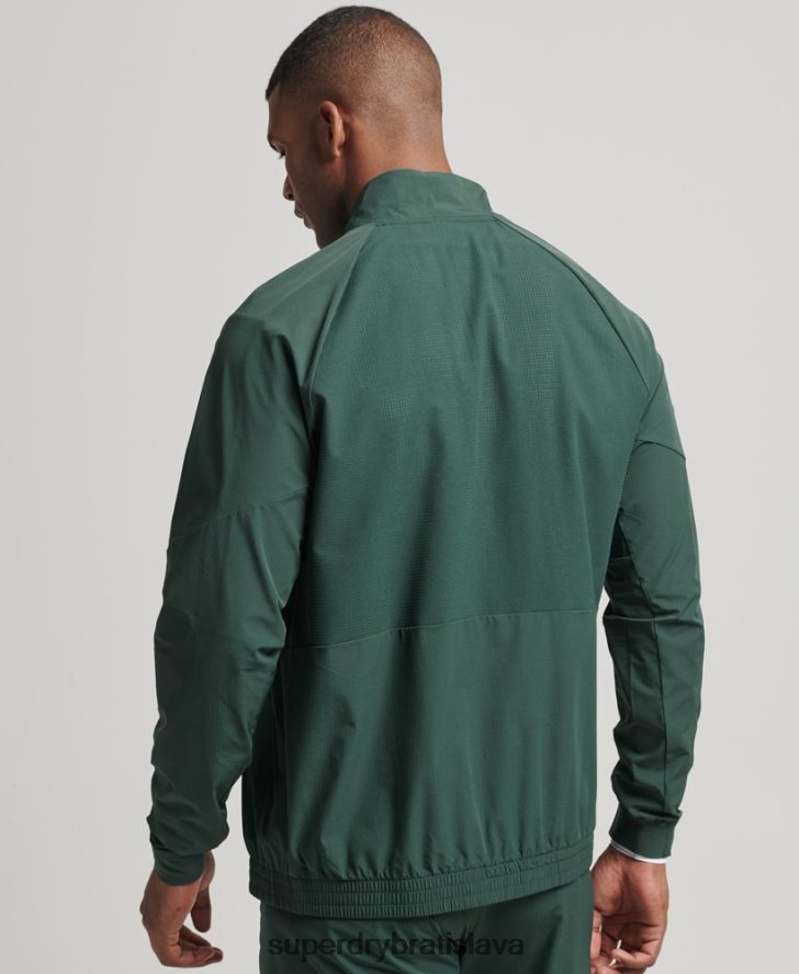 Superdry muži strečový tkaný vrchný diel 6B4ZTR5367 oblečenie zelená