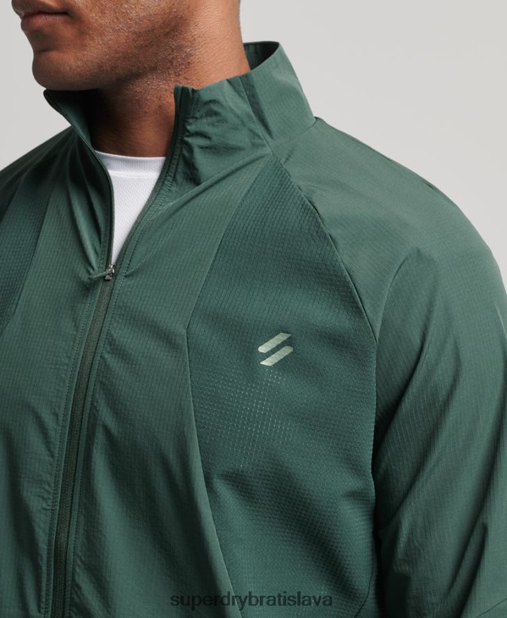 Superdry muži strečový tkaný vrchný diel 6B4ZTR5367 oblečenie zelená
