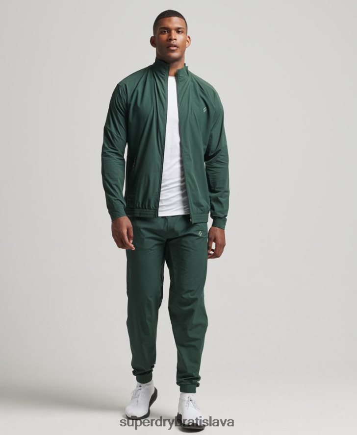 Superdry muži strečový tkaný vrchný diel 6B4ZTR5367 oblečenie zelená