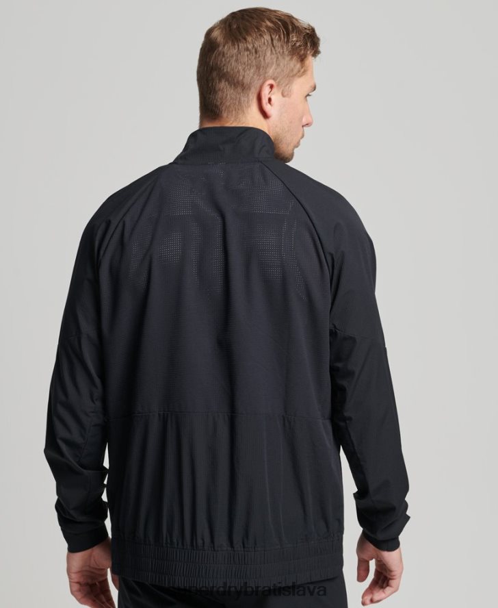 Superdry muži strečový tkaný vrchný diel 6B4ZTR5369 oblečenie čierna