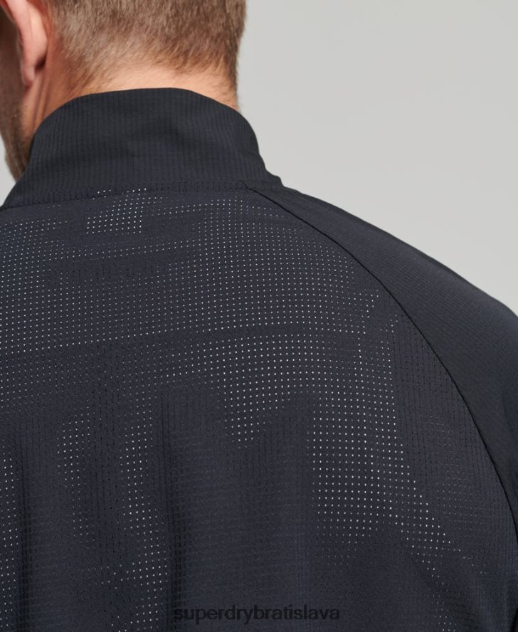 Superdry muži strečový tkaný vrchný diel 6B4ZTR5369 oblečenie čierna