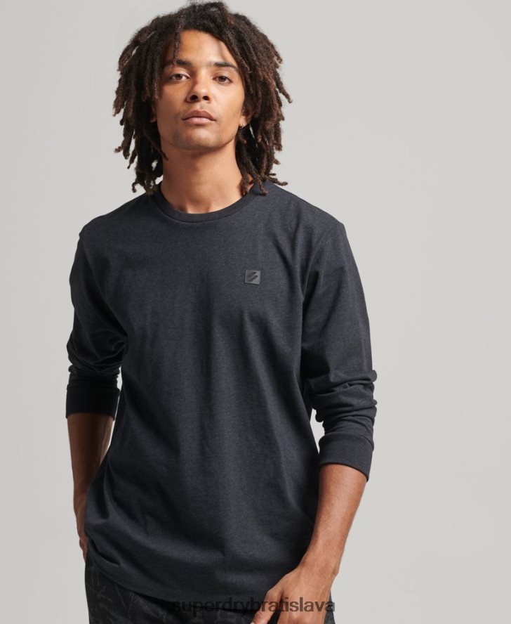 Superdry muži tech top s dlhým rukávom 6B4ZTR6471 oblečenie tmavošedý
