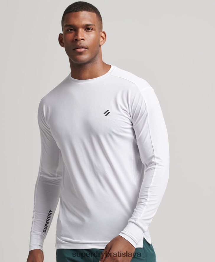 Superdry muži top s dlhým rukávom 6B4ZTR5388 oblečenie biely