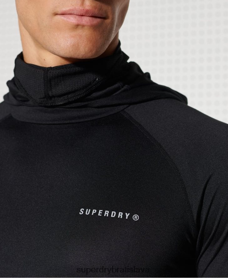Superdry muži top s kapucňou strednej vrstvy 6B4ZTR1437 oblečenie čierna