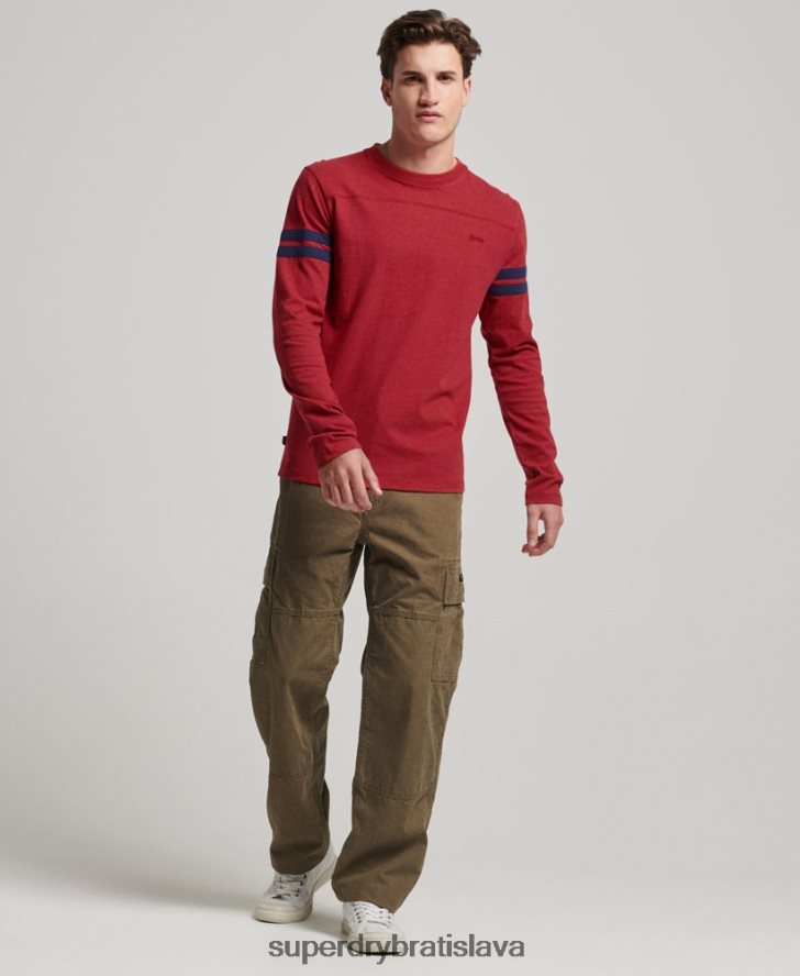 Superdry muži top s vintage logom z organickej bavlny 6B4ZTR1474 oblečenie červená