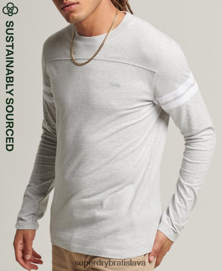 Superdry muži top s vintage logom z organickej bavlny 6B4ZTR1509 oblečenie svetlo šedá
