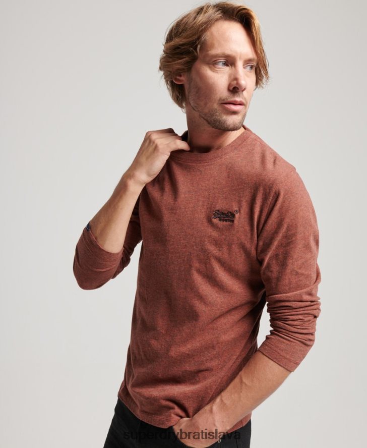 Superdry muži top s vyšívaným vintage logom z organickej bavlny 6B4ZTR1468 oblečenie červená
